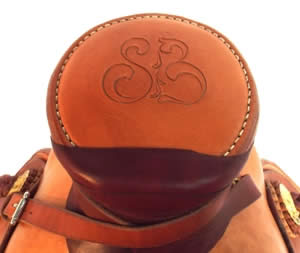 3B Visalia-style old-timer saddle with polished wood horn